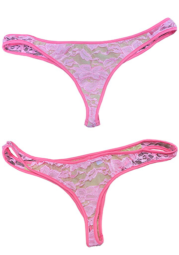 Hipster Thong Panty in Pink Lace 120-5380-13000